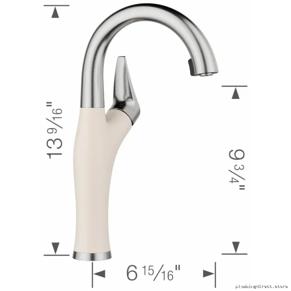 Blanco Artona Bar Faucet PVD Steel Soft White 443041 w/ Concealed Pulldown Spray