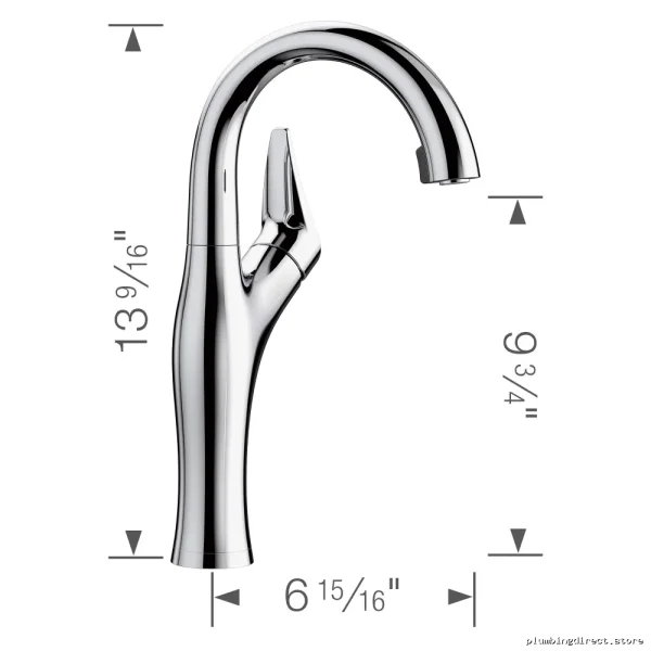 Blanco Artona Chrome Bar Faucet: Sleek Hidden Pulldown Spray Design 526381