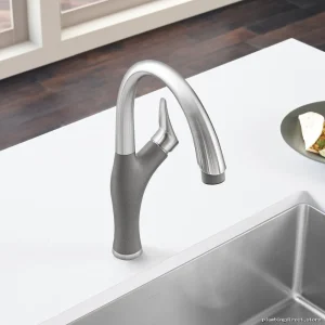 Blanco Artona Stainless Gray Kitchen Faucet with Easy-Pull Spray 442034