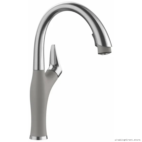 Blanco Artona Stainless Gray Kitchen Faucet with Easy-Pull Spray 442034 - Image 2