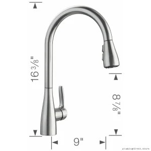 Blanco Atura Pull-Down Kitchen Faucet with PVD Steel