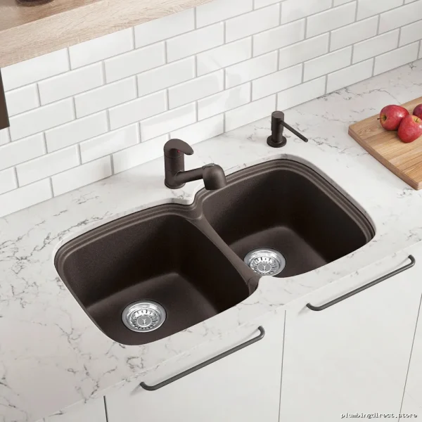 Blanco Café Colored Silgranit Double Bowl Drop-in Kitchen Sink