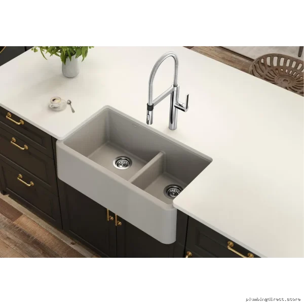 Blanco Cafe Silgranit Farmhouse Sink with Low Divide Bowl - Image 3