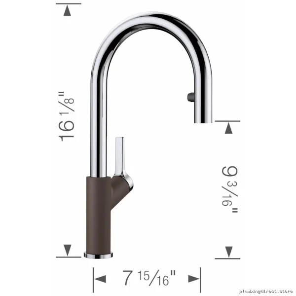 Blanco Chrome and Cafe Pull Down Kitchen Faucet with Sprayer 526394 - Image 2
