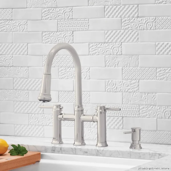 Blanco Chrome Pull-Down Spray Kitchen Faucet - Empressa Bridge Design - Image 4