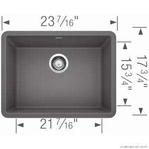 Blanco Cinder 24-Inch Precis U Undermount Silgranit Kitchen Sink 401882