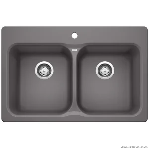 Blanco Cinder 210 Silgranit Drop-In Sink - Double Bowl, Durable Design