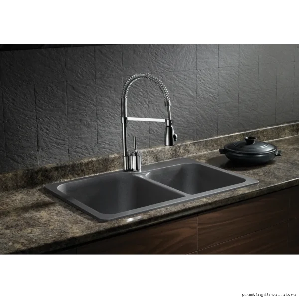 Blanco Cinder Silgranit Drop-In Kitchen Sink with 1.75 Bowl Capacity