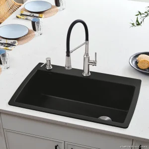 Blanco Coal Black Diamond Super Silgranit Single Drop-In Kitchen Sink