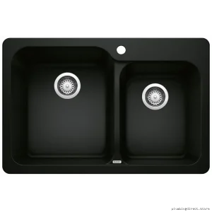 Blanco Coal Black 1.75 Bowl Drop-In Silgranit Sink - Vision Series 402632