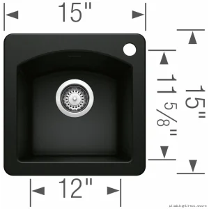 Blanco Coal Black Silgranit Drop-In Sink - Mini 1 Bowl Diamond Design