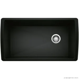 Blanco Coal Black Undermount Silgranit Single Basin Kitchen Sink
