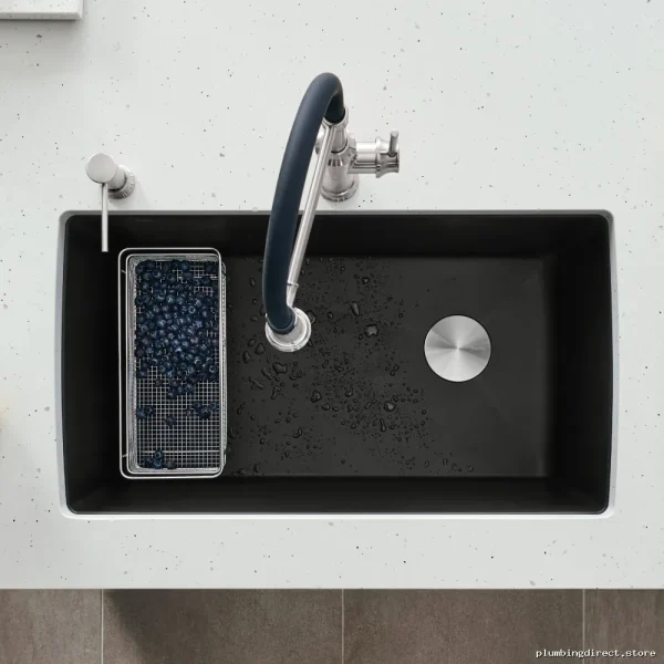 Blanco Coal Black Undermount Silgranit Single Basin Kitchen Sink - Image 2