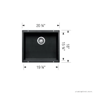 Blanco Concrete Gray Kitchen Undermount Single Bowl Silgranit Sink