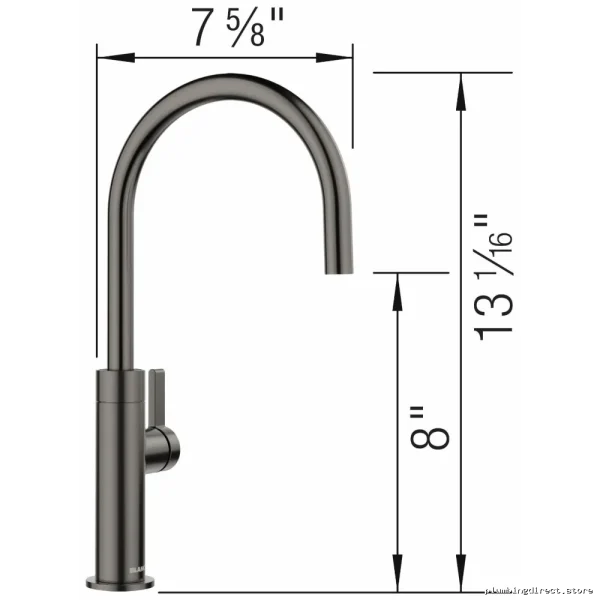 Blanco Culina II Beverage Faucet - Modern Satin Dark Steel Kitchen Tap - Image 3
