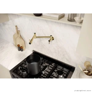 Blanco Culina II Chrome Pot Filler - Adjustable Height Kitchen Wall Mount Faucet