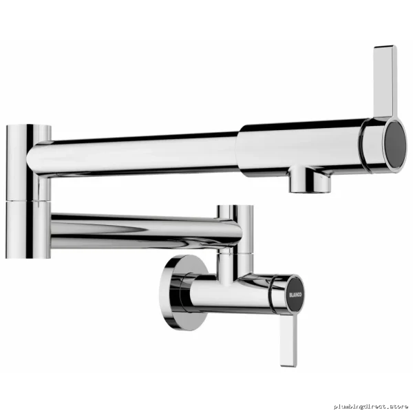 Blanco Culina II Chrome Pot Filler - Adjustable Height Kitchen Wall Mount Faucet - Image 3