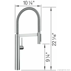 BlancoCulina II Hands-Free Pre-Rinse Kitchen Faucet with Pull-Down Spray - PVD Steel 527472 Blanco