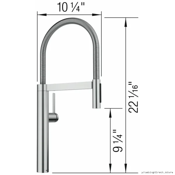 BlancoCulina II Hands-Free Pre-Rinse Kitchen Faucet with Pull-Down Spray - PVD Steel 527472 Blanco