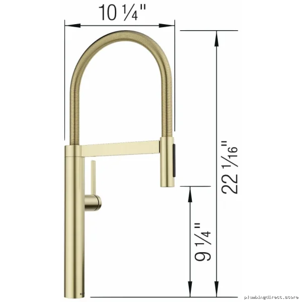 PVD Satin Gold Blanco Culina II Kitchen Faucet w/ Spring-Pull Down & Pre Rinse (Model #52... - Image 2