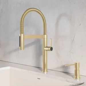 Blanco Culina II Kitchen Faucet with Pull-Down Spray & Pre-Rinse - PVD Satin Gold