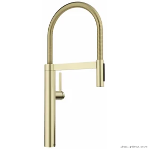 PVD Satin Gold Blanco Culina II Kitchen Faucet w/ Spring-Pull Down & Pre Rinse (Model #52...
