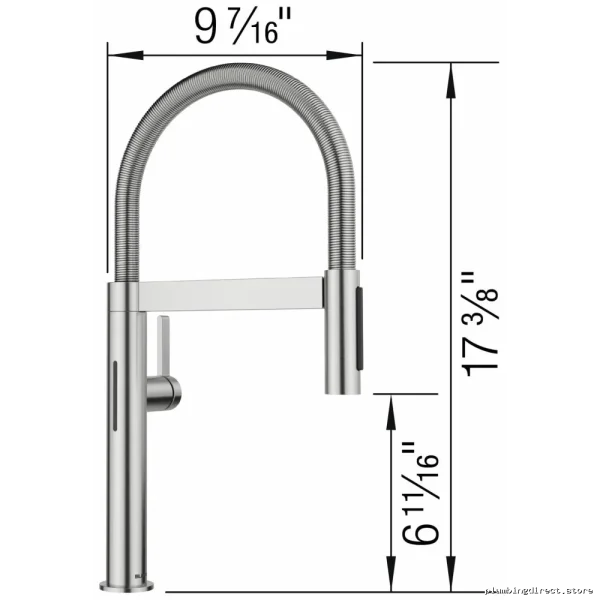 Blanco Culina II Mini Sensor Kitchen Faucet with Pull-Down Spray & PVD Steel - Image 2