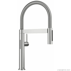 Blanco Culina II Mini Sensor Kitchen Faucet with Pull-Down Spray & PVD Steel