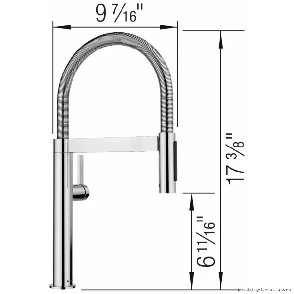 Blanco Culina II Compact Pull-Down Kitchen Faucet with Spray - Chrome Finish - Image 2
