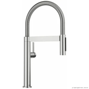 BlancoCulina II Mini Pre-Rinse Faucet w/ Spring Pulldown Spray - PVD Steel 527479