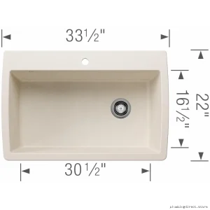Blanco Soft White Silgranit Drop-In Sink - Diamond Super Single 402867