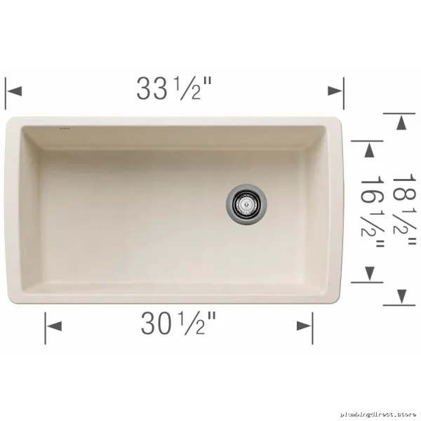 Blanco Soft White Silgranit Undermount Sink - Diamond U Super Single 402866 - Image 2