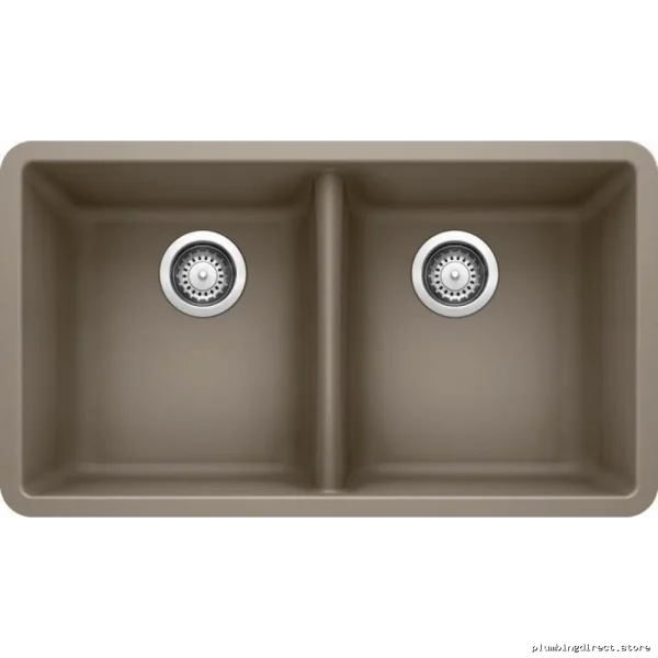 Blanco Truffle Silgranit Double Bowl Undermount Kitchen Sink