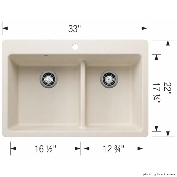 Blanco 403649 Dual-Bowl Low Divide Silgranit Kitchen Sink - Soft White - Image 2