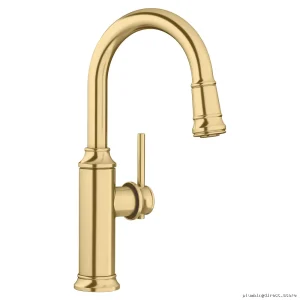 Blanco Empressa Kitchen Faucet with Pull-Down Spray - Satin Gold Finish