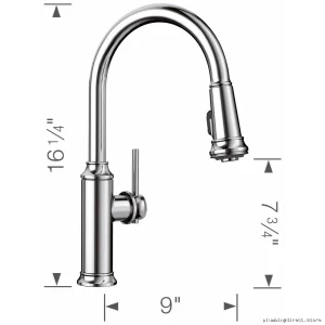Empressa Pulldown Spray Kitchen Faucet - Chrome 442501 Blanco