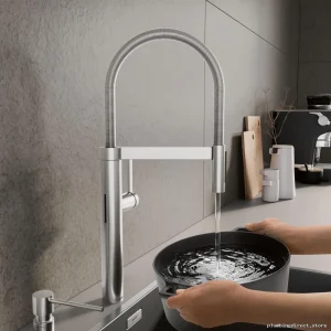 Blanco Hands-Free Kitchen Faucet - Spring Pulldown PVD Steel