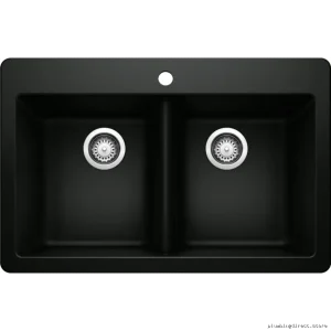 Blanco Horizon 210 Coal Black 2-Bowl Drop-In Silgranit Sink