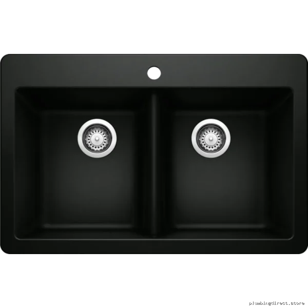 Blanco Horizon 210 Coal Black 2-Bowl Drop-In Silgranit Sink