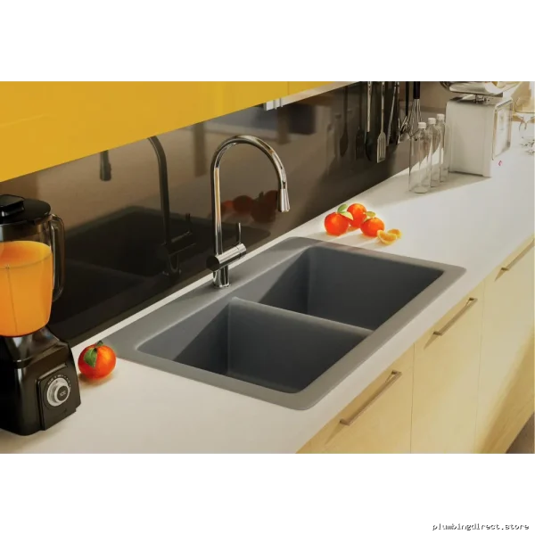 Blanco Horizon 210 Coal Black 2-Bowl Drop-In Silgranit Sink - Image 2