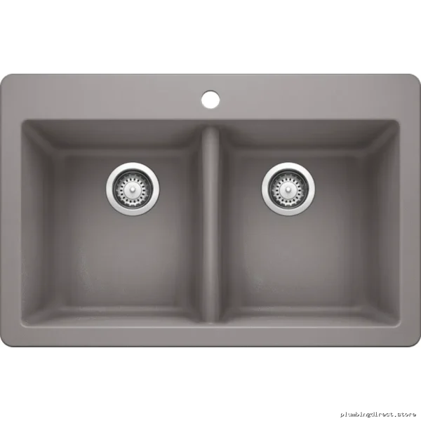 Blanco Horizon Double Bowl Silgranit Sink in Metallic Gray - Image 2