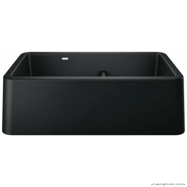 Blanco Ikon 33 Silgranit Sink - 1.75" Low Divide, Apron Front, Coal Black - Image 2