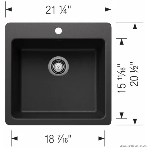 Blanco Liven 21 1-Bowl Dual-Mount Kitchen Sink in Anthracite