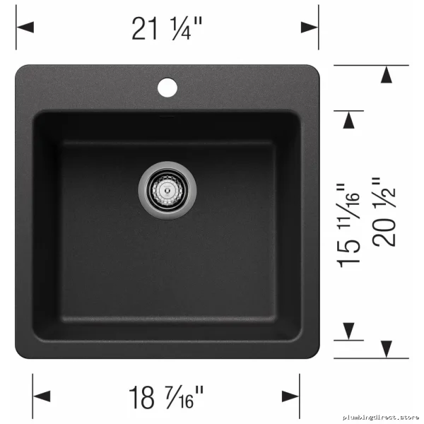 Blanco Liven 21 1-Bowl Dual-Mount Kitchen Sink in Anthracite