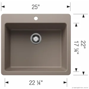 Blanco Liven 25 Truffle 403654 Dual Mount Single Bowl Kitchen Sink
