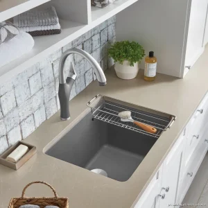 Blanco Liven Dual Mount Silgranit Laundry Sink - 1 Bowl, Metallic Gray 401906
