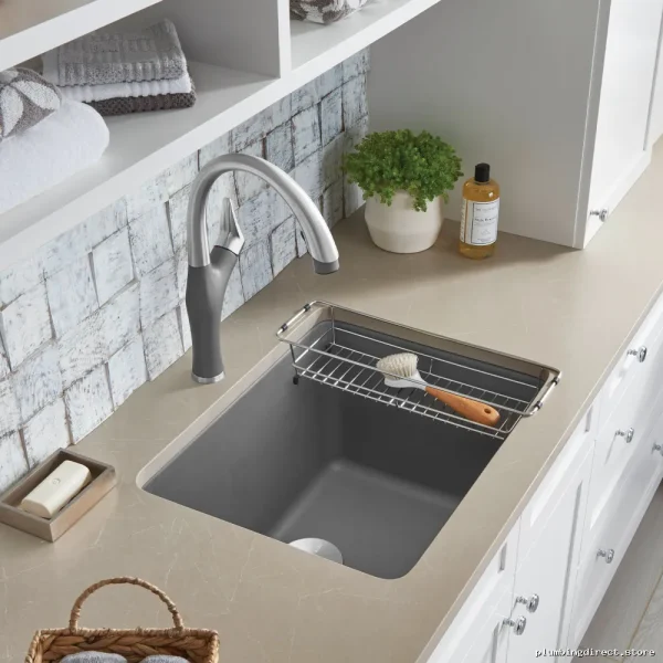 Blanco Liven Dual Mount Silgranit Laundry Sink - 1 Bowl, Metallic Gray 401906