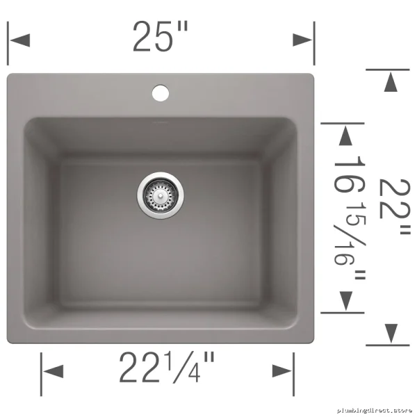 Blanco Liven Dual Mount Silgranit Laundry Sink - 1 Bowl, Metallic Gray 401906 - Image 3