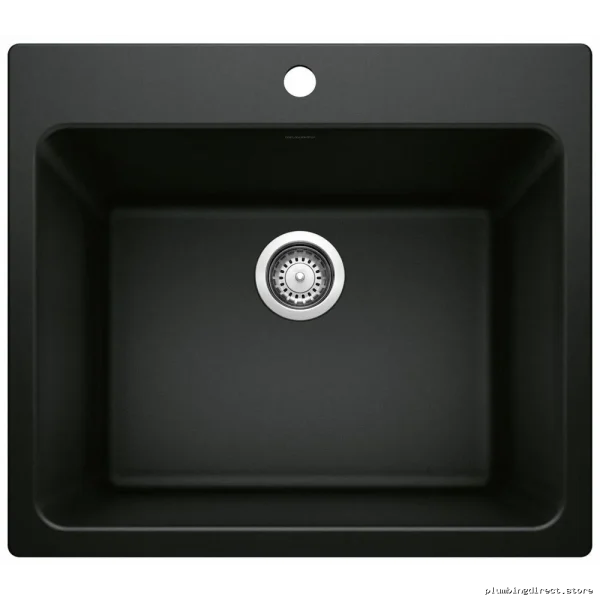 Blanco Liven 402646 Coal Black Drop-In Silgranit Laundry Sink - Durable 1 Bowl - Image 2