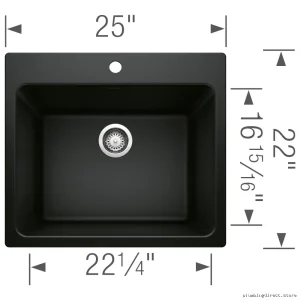 Blanco Liven 402646 Coal Black Drop-In Silgranit Laundry Sink - Durable 1 Bowl